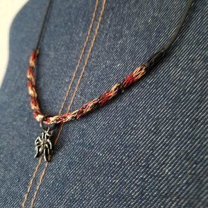 SOLD Viking Knit Spider Charm Halloween Necklace